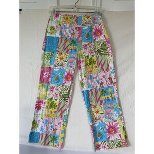 Eric Spencer Capri Pants Womens 6 Multicolor Floral‎ Patchwork Stretch Twill